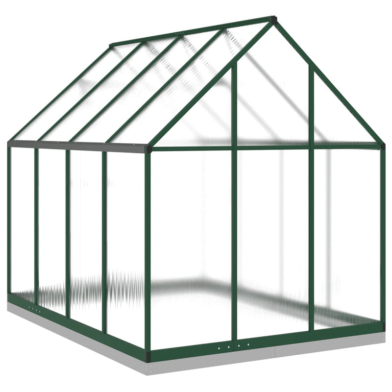 vidaXL zöld alumínium melegház alapvázzal 224x169x202 cm