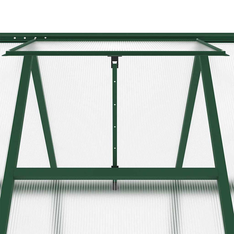 vidaXL zöld alumínium melegház alapvázzal 224x169x202 cm