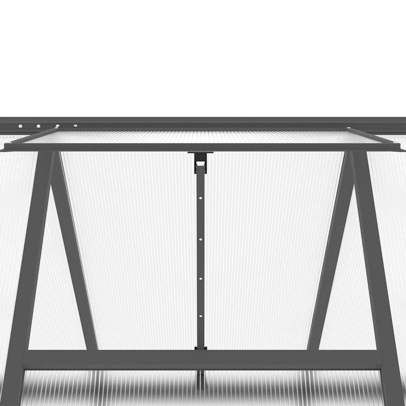 vidaXL antracitszürke alumínium melegház alapvázzal 224x169x202 cm