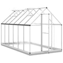 vidaXL ezüstszínű alumínium melegház alapvázzal 334x169x202 cm