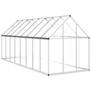 vidaXL ezüstszínű alumínium melegház alapvázzal 445x169x195 cm