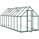 vidaXL zöld alumínium melegház alapvázzal 445x169x195 cm