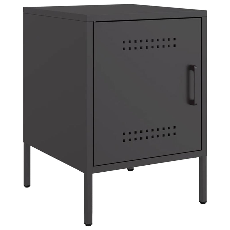 vidaXL 2 db fekete acél éjjeliszekrény 36 x 39 x 50,5 cm