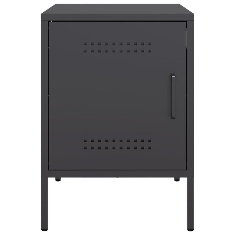 vidaXL 2 db fekete acél éjjeliszekrény 36 x 39 x 50,5 cm