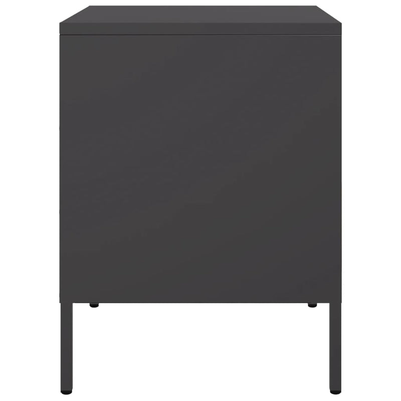 vidaXL 2 db fekete acél éjjeliszekrény 36 x 39 x 50,5 cm