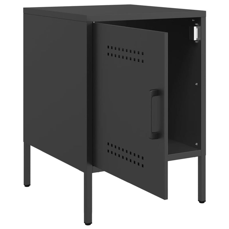vidaXL 2 db fekete acél éjjeliszekrény 36 x 39 x 50,5 cm
