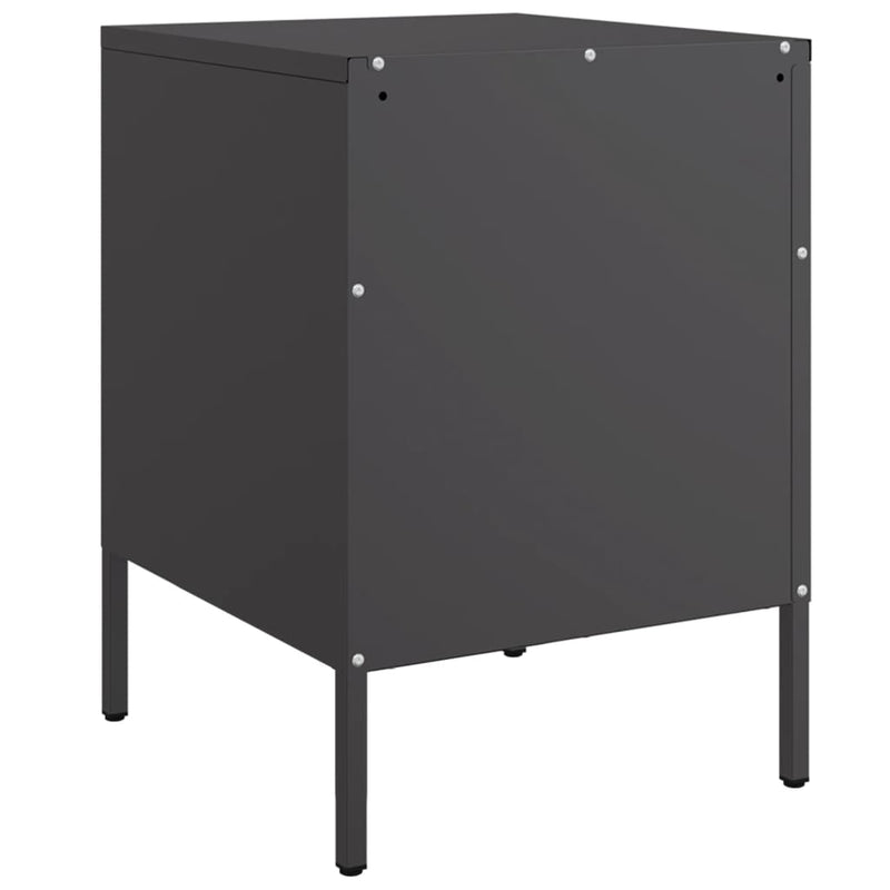 vidaXL 2 db fekete acél éjjeliszekrény 36 x 39 x 50,5 cm