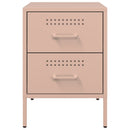 vidaXL rózsaszín acél éjjeliszekrény 36 x 39 x 50,5 cm