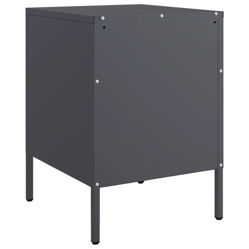 vidaXL 2 db antracitszürke acél éjjeliszekrény 36 x 39 x 50,5 cm