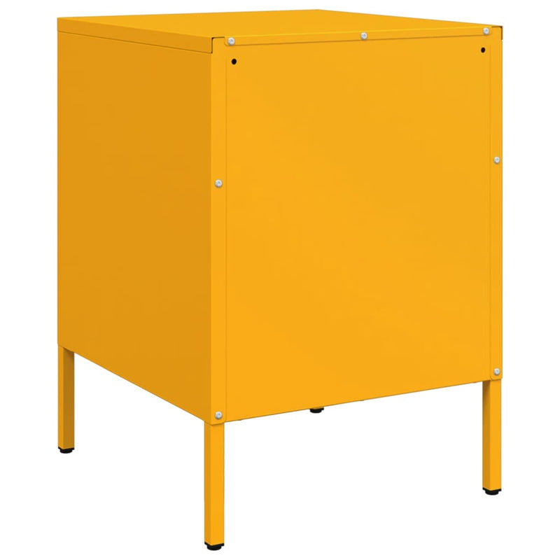 vidaXL 2 db mustársárga acél éjjeliszekrény 36 x 39 x 50,5 cm