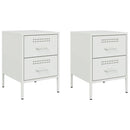 vidaXL 2 db fehér acél éjjeliszekrény 36 x 39 x 50,5 cm