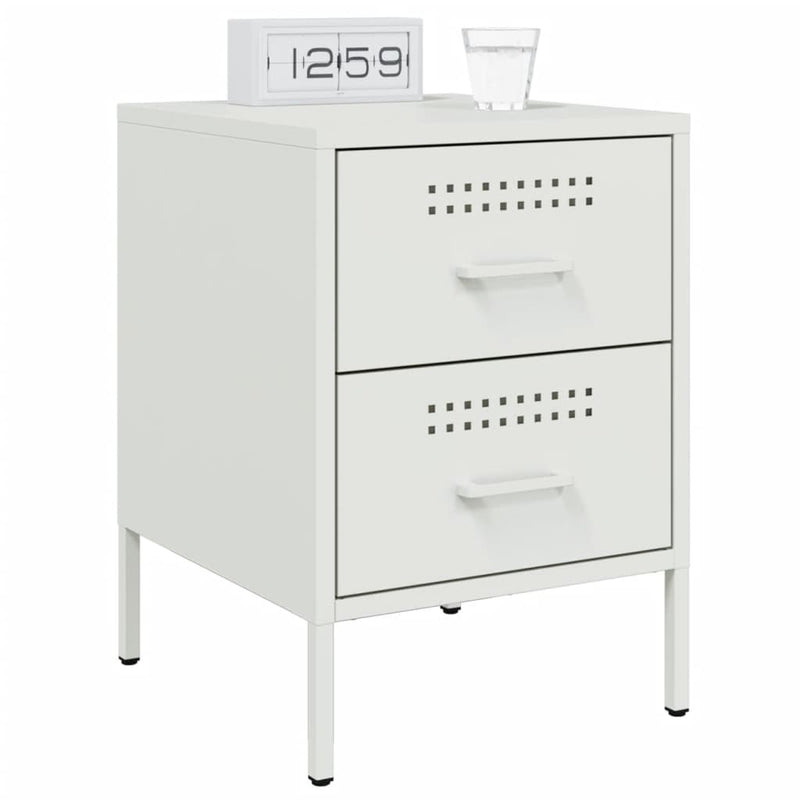 vidaXL 2 db fehér acél éjjeliszekrény 36 x 39 x 50,5 cm