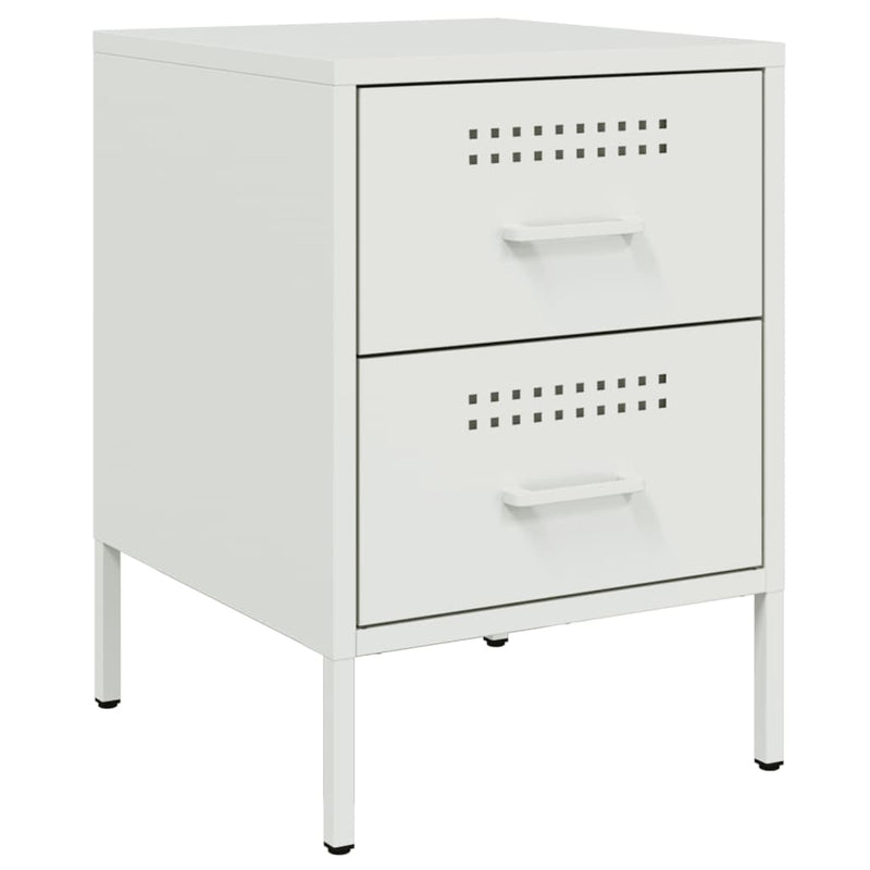 vidaXL 2 db fehér acél éjjeliszekrény 36 x 39 x 50,5 cm