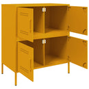 vidaXL mustársárga acél tálalószekrény 68 x 39 x 79 cm