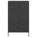 vidaXL fekete acél magasszekrény 68 x 39 x 113 cm
