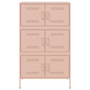 vidaXL rózsaszín acél magasszekrény 68 x 39 x 113 cm