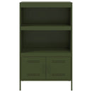 vidaXL olívazöld acél magasszekrény 68 x 39 x 113 cm