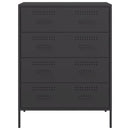 vidaXL fekete acél tálalószekrény 68 x 39 x 89 cm