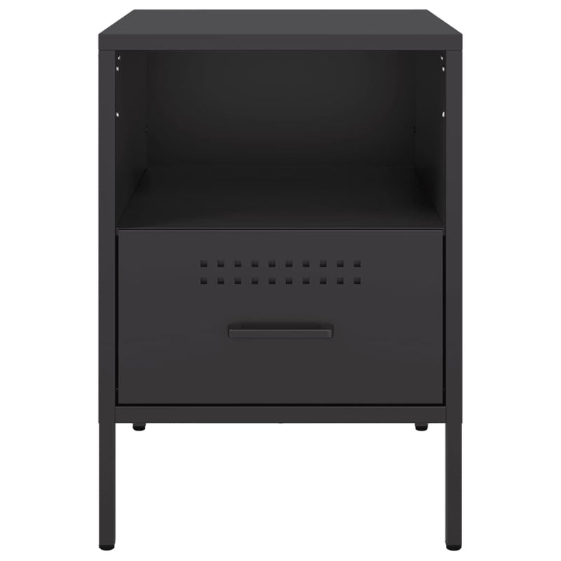 vidaXL 2 db fekete acél éjjeliszekrény 36 x 39 x 50,5 cm