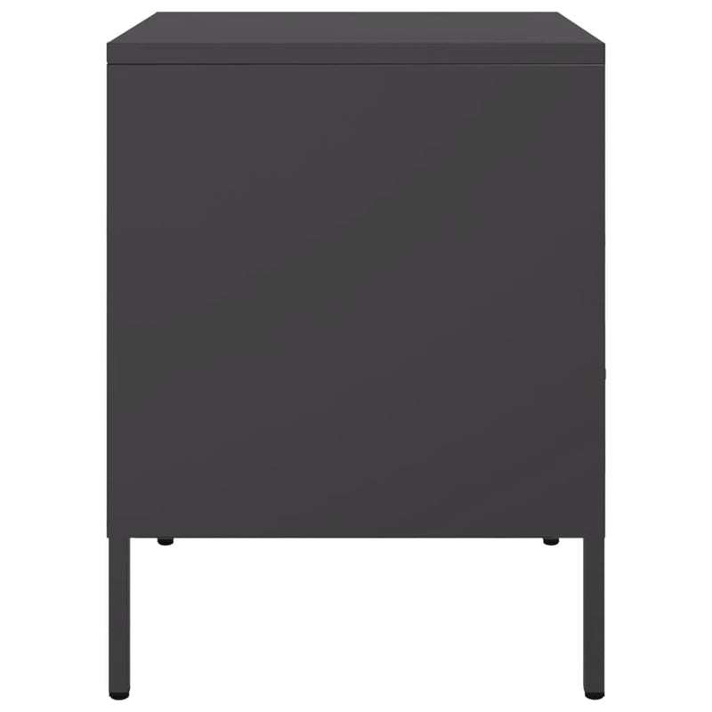 vidaXL 2 db fekete acél éjjeliszekrény 36 x 39 x 50,5 cm