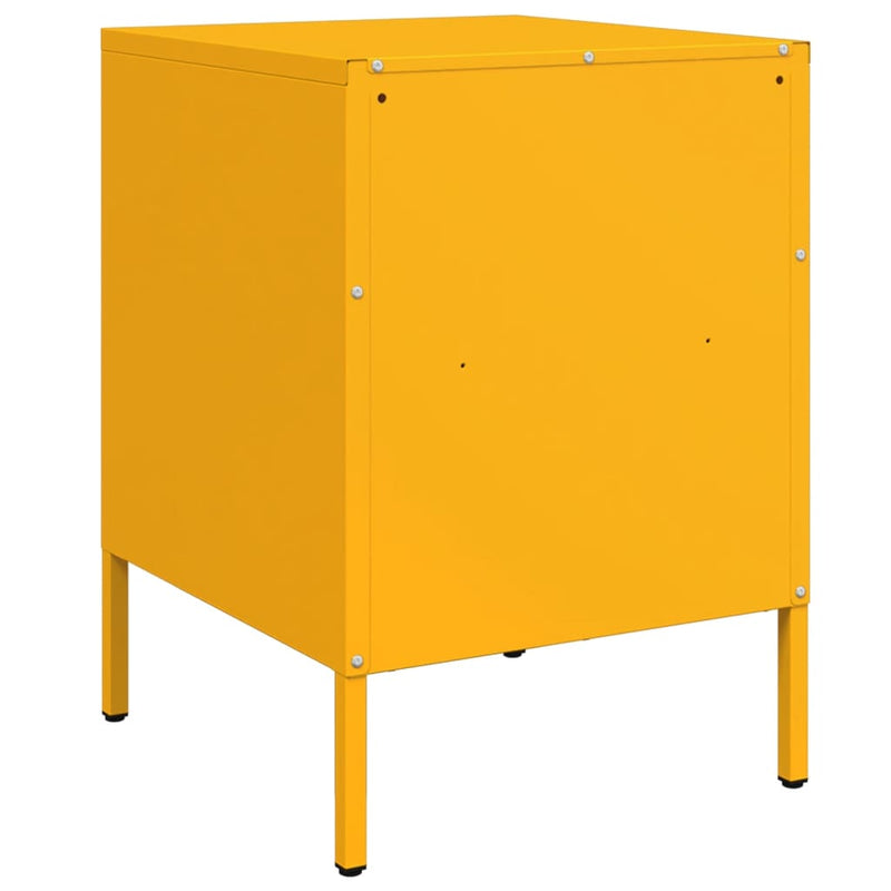 vidaXL 2 db mustársárga acél éjjeliszekrény 36 x 39 x 50,5 cm
