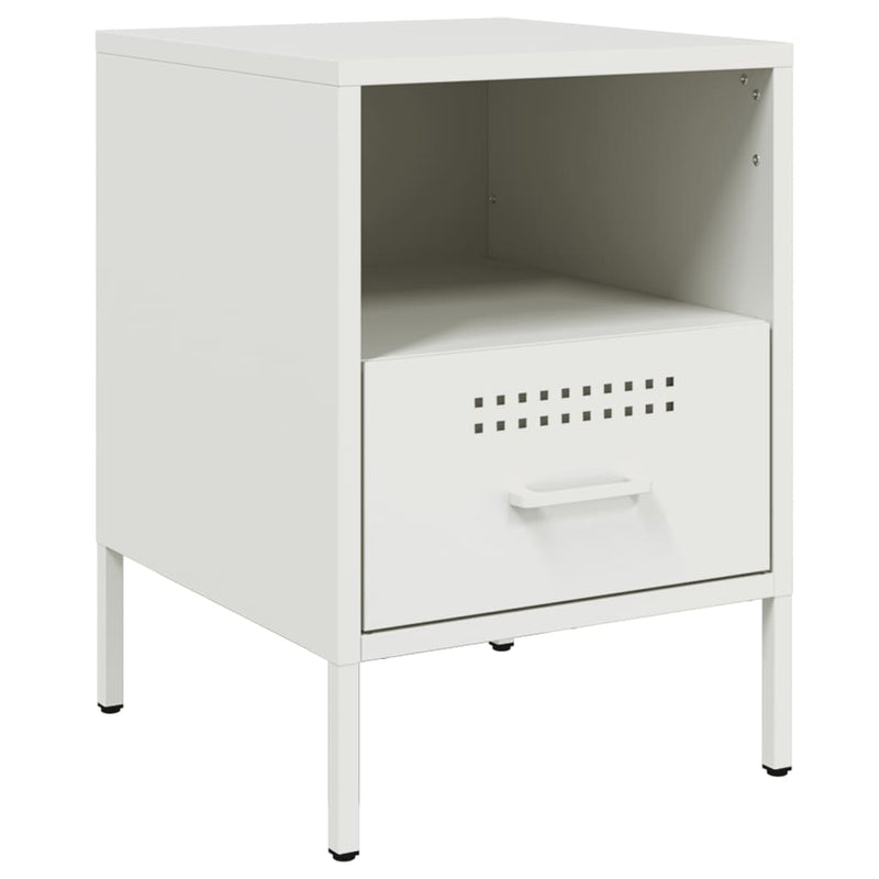 vidaXL 2 db fehér acél éjjeliszekrény 36 x 39 x 50,5 cm