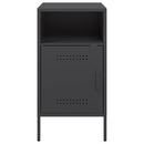 vidaXL fekete acél éjjeliszekrény 36 x 39 x 68 cm