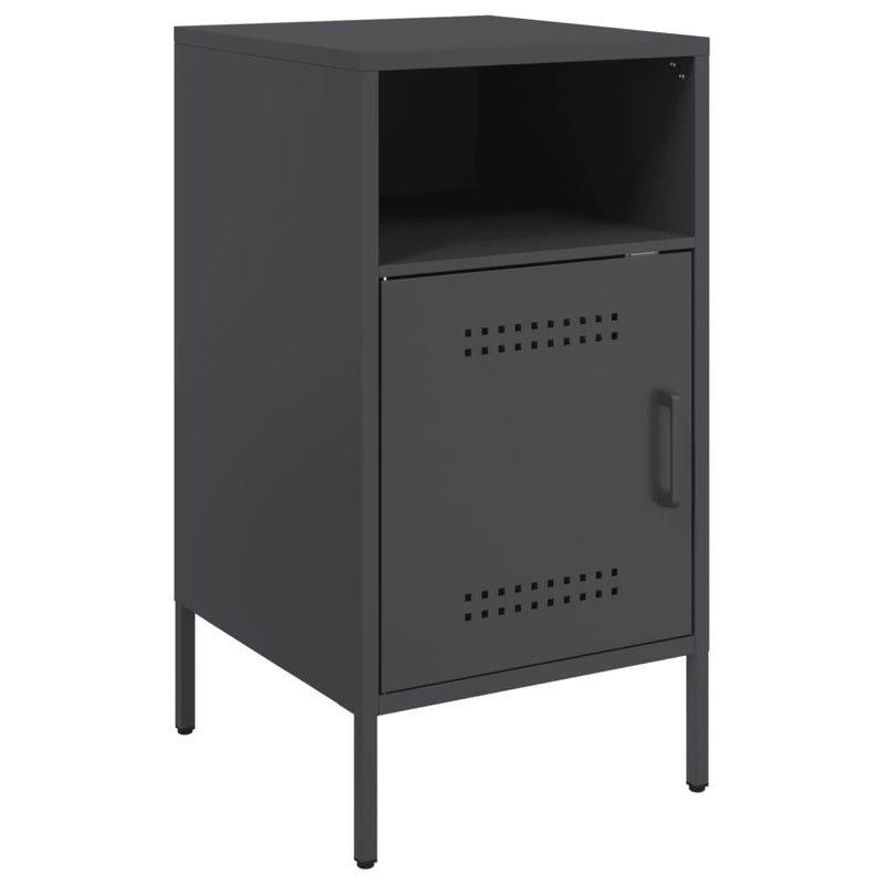 vidaXL 2 db fekete acél éjjeliszekrény 36 x 39 x 68 cm