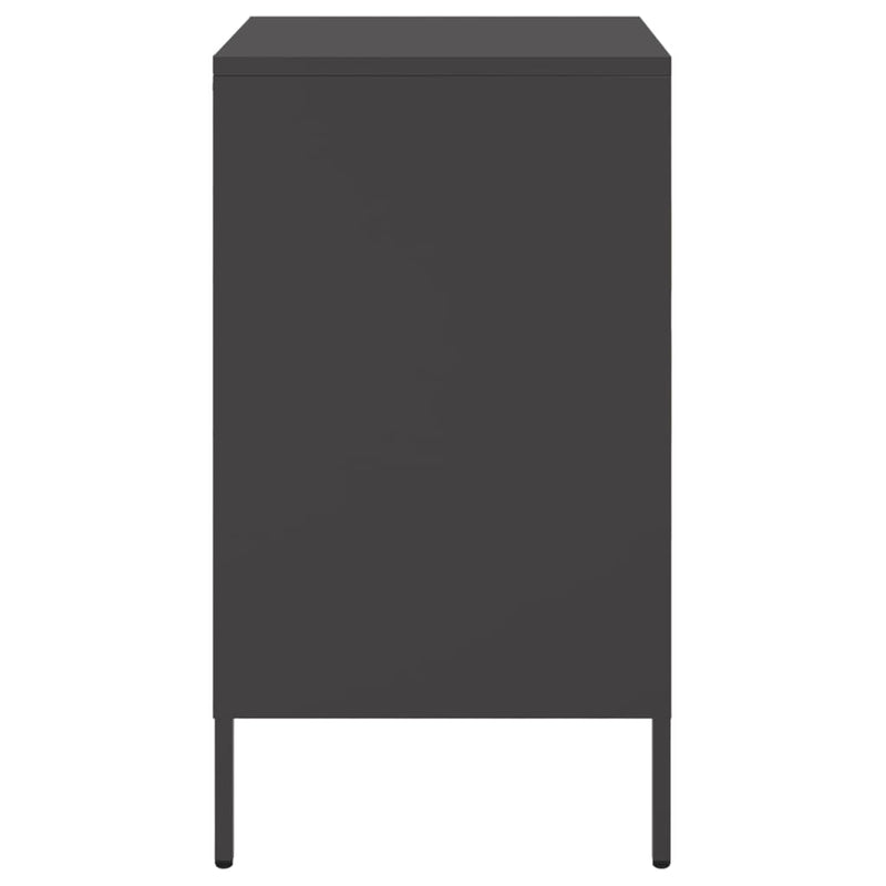 vidaXL 2 db fekete acél éjjeliszekrény 36 x 39 x 68 cm