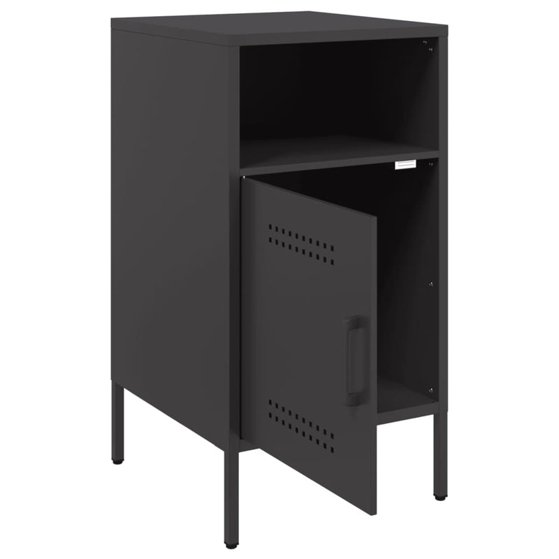 vidaXL 2 db fekete acél éjjeliszekrény 36 x 39 x 68 cm