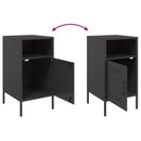 vidaXL 2 db fekete acél éjjeliszekrény 36 x 39 x 68 cm