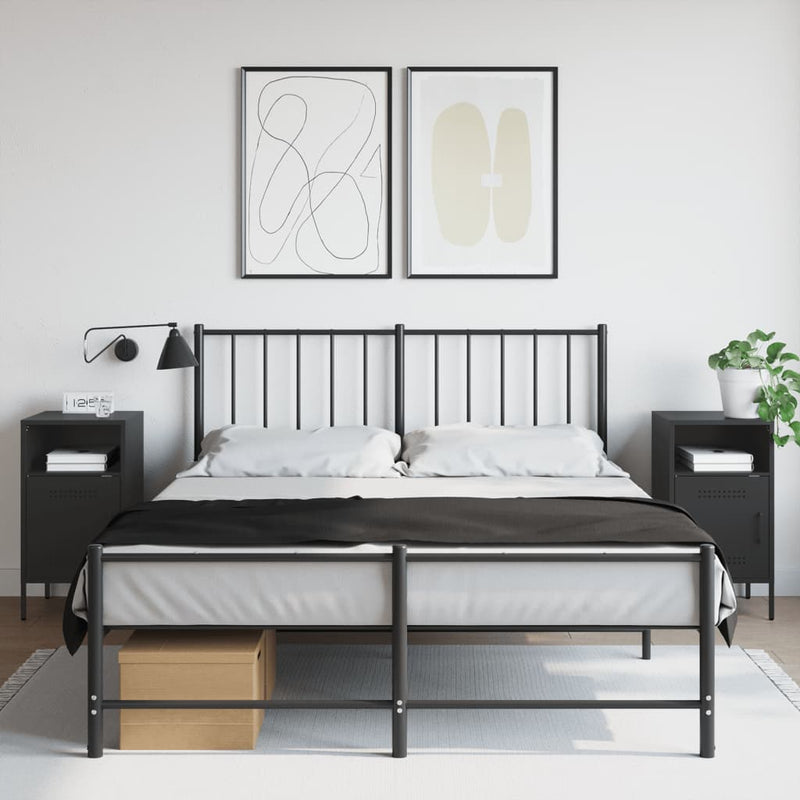 vidaXL 2 db fekete acél éjjeliszekrény 36 x 39 x 68 cm