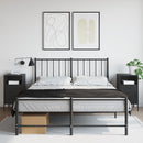 vidaXL 2 db fekete acél éjjeliszekrény 36 x 39 x 68 cm