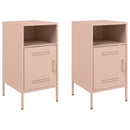 vidaXL 2 db rózsaszín acél éjjeliszekrény 36 x 39 x 68 cm