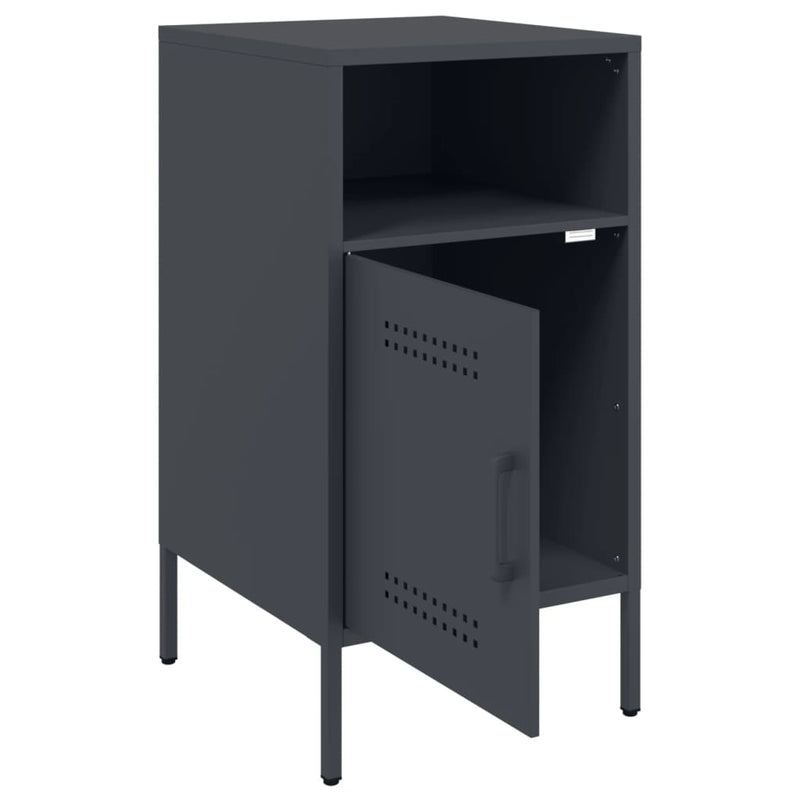 vidaXL 2 db antracitszürke acél éjjeliszekrény 36 x 39 x 68 cm