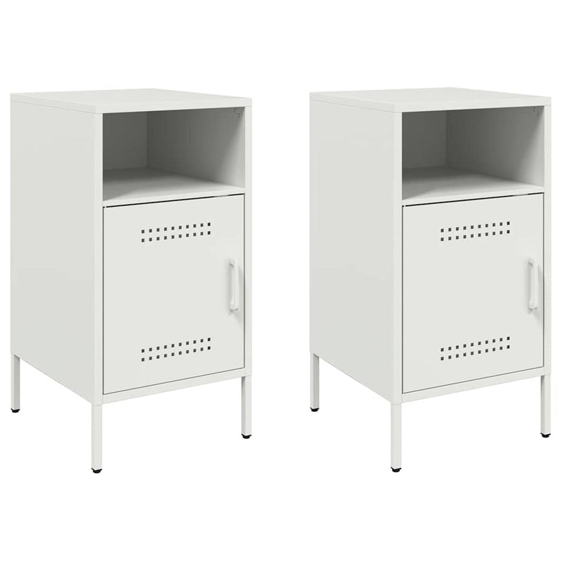 vidaXL 2 db fehér acél éjjeliszekrény 36 x 39 x 68 cm