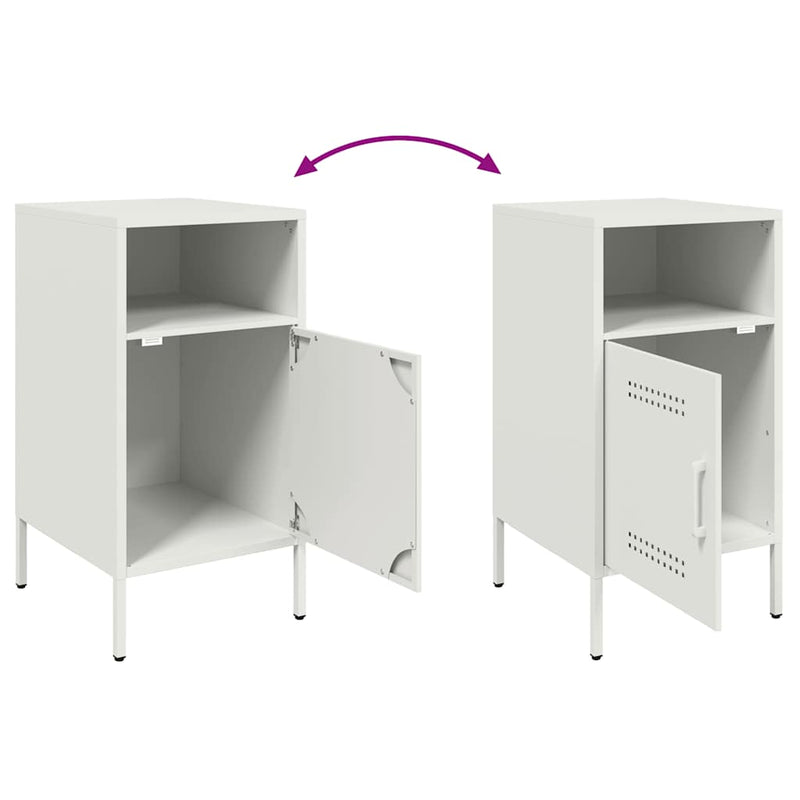 vidaXL 2 db fehér acél éjjeliszekrény 36 x 39 x 68 cm