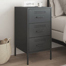 vidaXL fekete acél éjjeliszekrény 36 x 39 x 68 cm