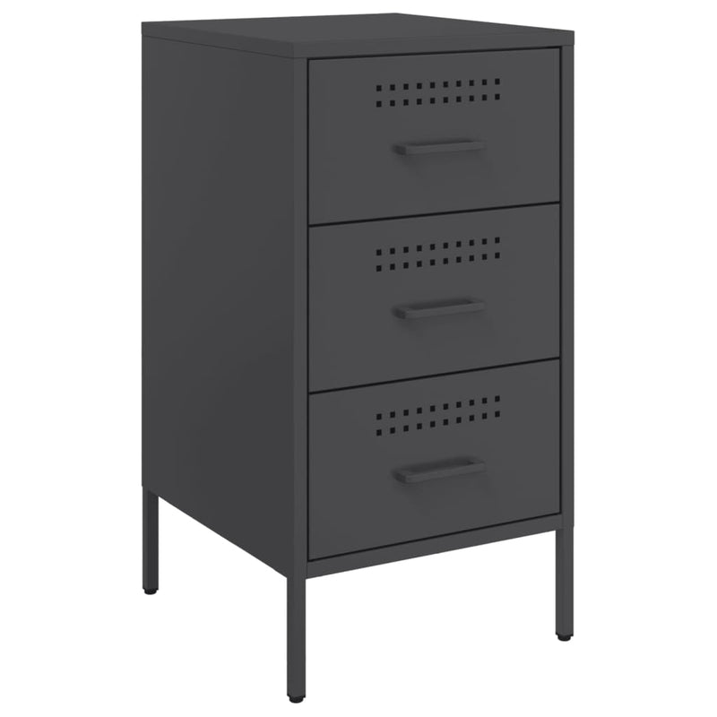 vidaXL 2 db fekete acél éjjeliszekrény 36 x 39 x 68 cm