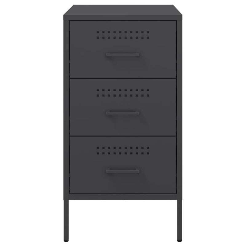 vidaXL 2 db fekete acél éjjeliszekrény 36 x 39 x 68 cm