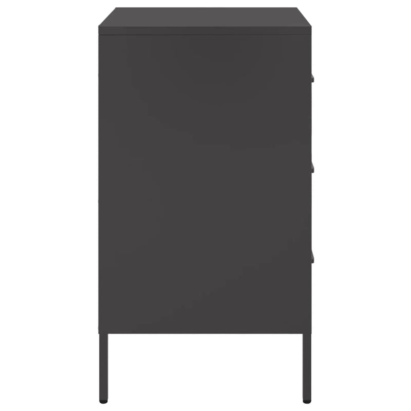 vidaXL 2 db fekete acél éjjeliszekrény 36 x 39 x 68 cm