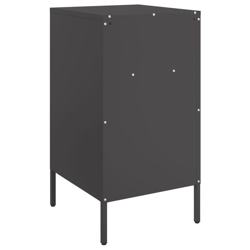 vidaXL 2 db fekete acél éjjeliszekrény 36 x 39 x 68 cm