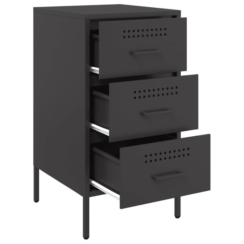 vidaXL 2 db fekete acél éjjeliszekrény 36 x 39 x 68 cm