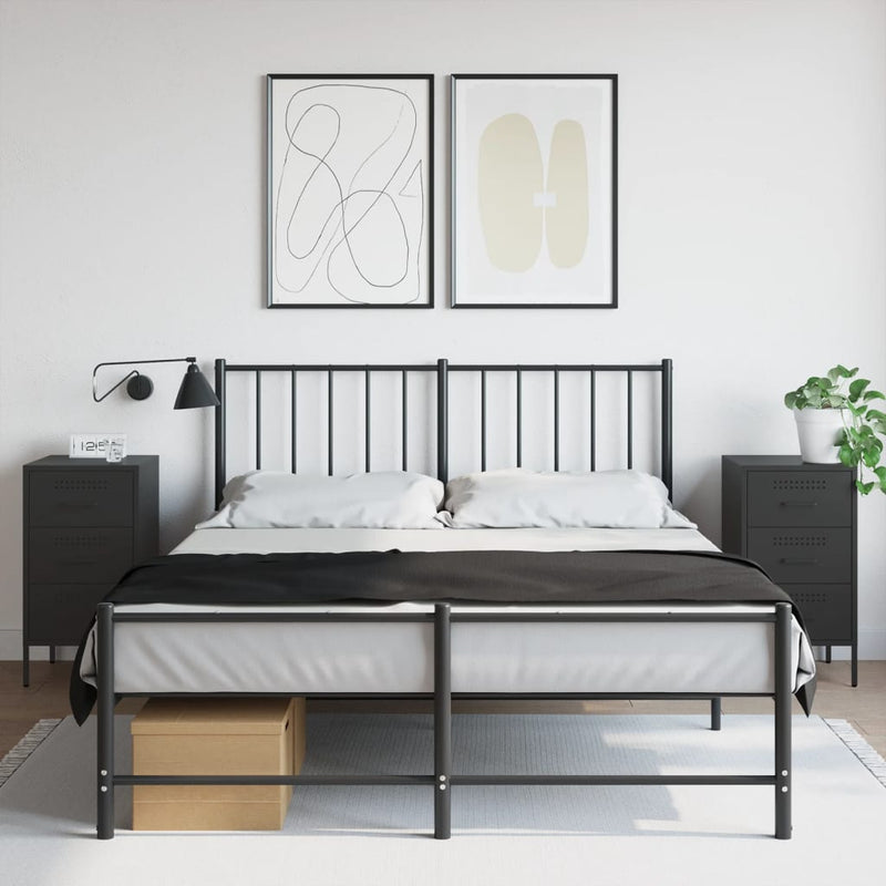 vidaXL 2 db fekete acél éjjeliszekrény 36 x 39 x 68 cm
