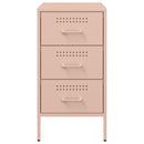 vidaXL 2 db rózsaszín acél éjjeliszekrény 36 x 39 x 68 cm