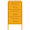 vidaXL 2 db mustársárga acél éjjeliszekrény 36 x 39 x 68 cm