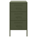 vidaXL olívazöld acél éjjeliszekrény 36 x 39 x 68 cm