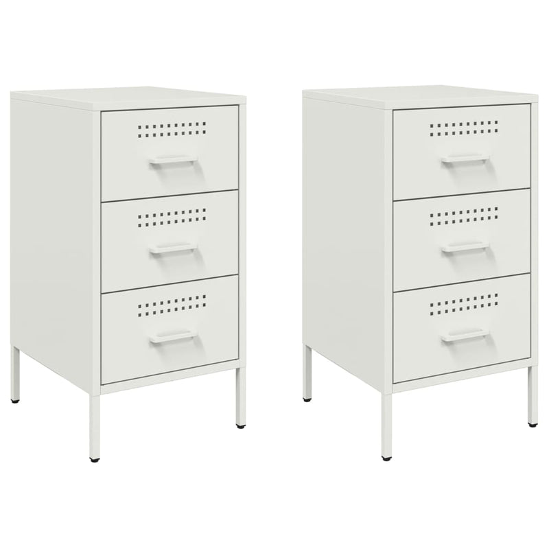 vidaXL 2 db fehér acél éjjeliszekrény 36 x 39 x 68 cm
