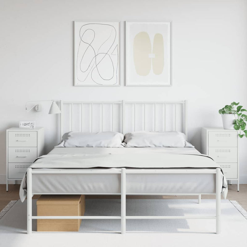 vidaXL 2 db fehér acél éjjeliszekrény 36 x 39 x 68 cm