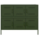 vidaXL olívazöld acél tálalószekrény 100,5 x 39 x 79 cm